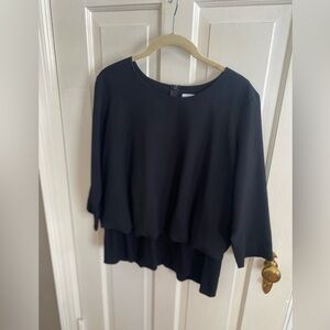 Cabi Black Layered Blouse Size M Elegant Career Minimalist Top